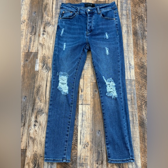 Monkey Ride Jeans Denim - Monkey Ride Original Vintage Women’s Distressed Button Fly Jeans, Size 9/29